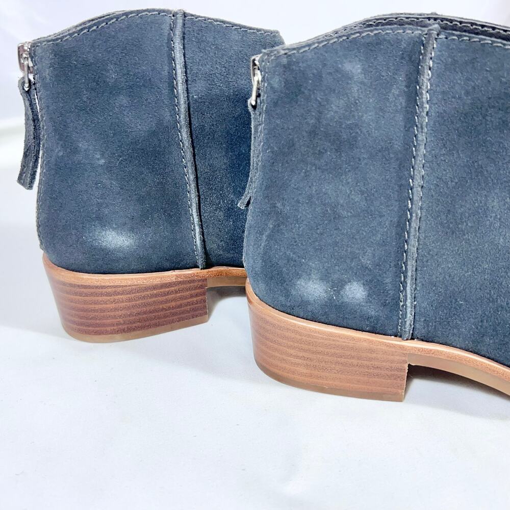 Dolce Vita Karsen Ankle Boots Booties Gray Suede Rubber Sole Heel Zipper Used - Picture 5 of 10